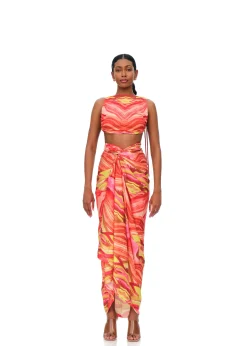 Aiko Crop Top-Sunset<Andrea Iyamah Sale