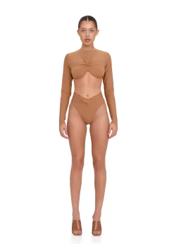 Akacia Nude Long Sleeve Bikini<Andrea Iyamah Fashion