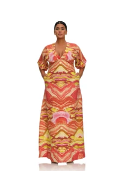 Alyma Kaftan Dress-Sunset<Andrea Iyamah Discount