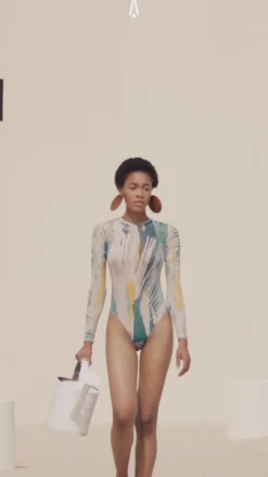 Elle Abstract Bark Mesh Bodysuit<Andrea Iyamah Fashion