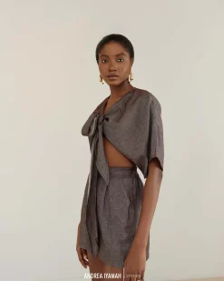 Eti Ash Grey Shorts<Andrea Iyamah Best Sale