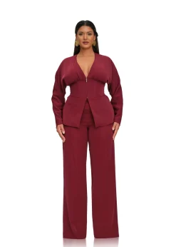 Gia Corset Blazer-Plum<Andrea Iyamah Store