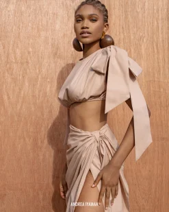 Halima Nude Cropped Top<Andrea Iyamah Discount