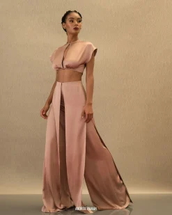 Hami High Waist Pants-Pearl Pink<Andrea Iyamah Shop