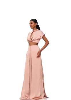 Hami High Waist Pants-Pearl Pink<Andrea Iyamah Shop