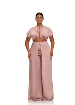 Hami High Waist Pants-Pearl Pink<Andrea Iyamah Shop