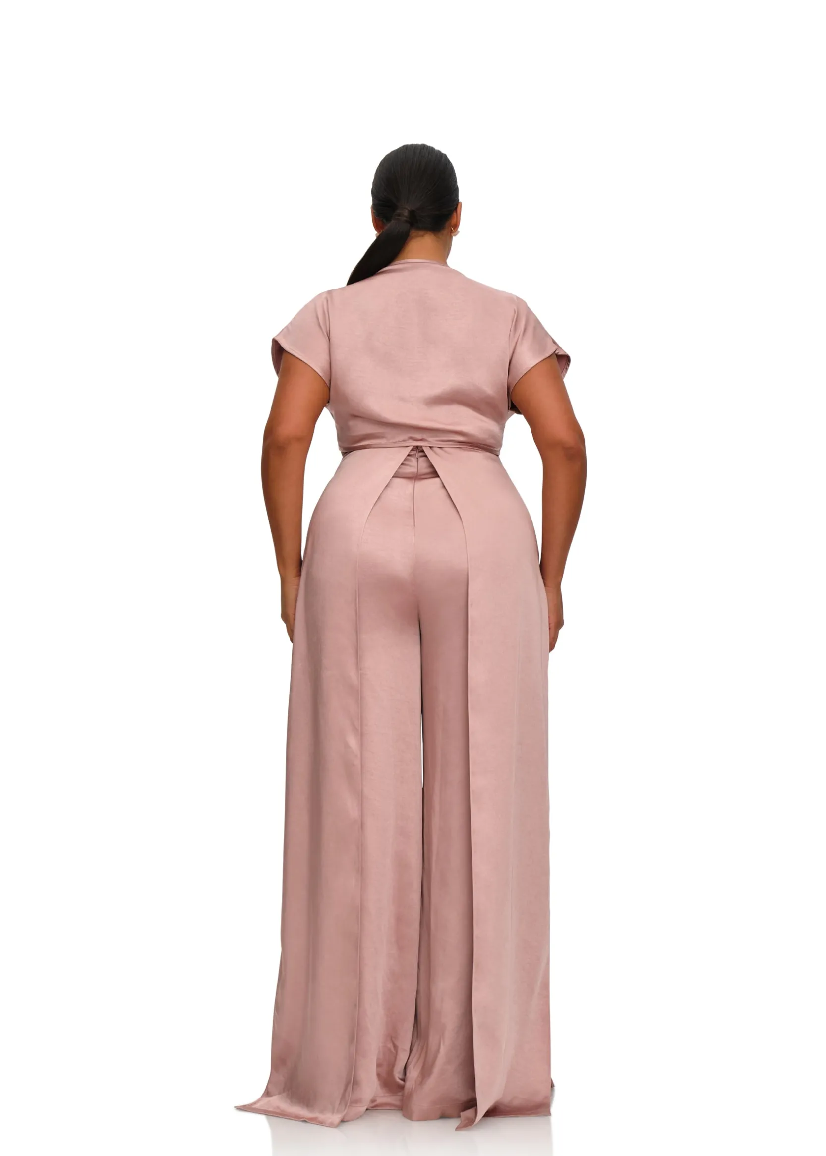 Hami High Waist Pants-Pearl Pink<Andrea Iyamah Shop