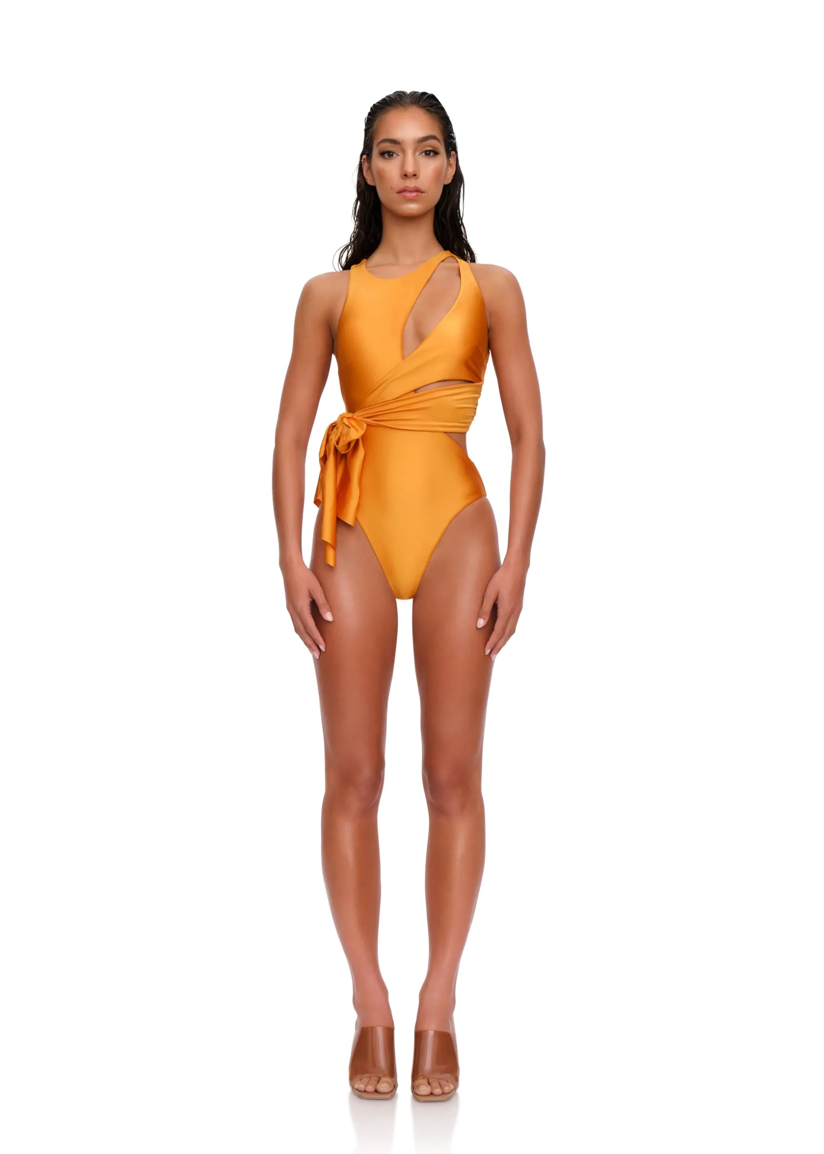 Lada One Piece Swimsuit-Sunset Gold<Andrea Iyamah Discount