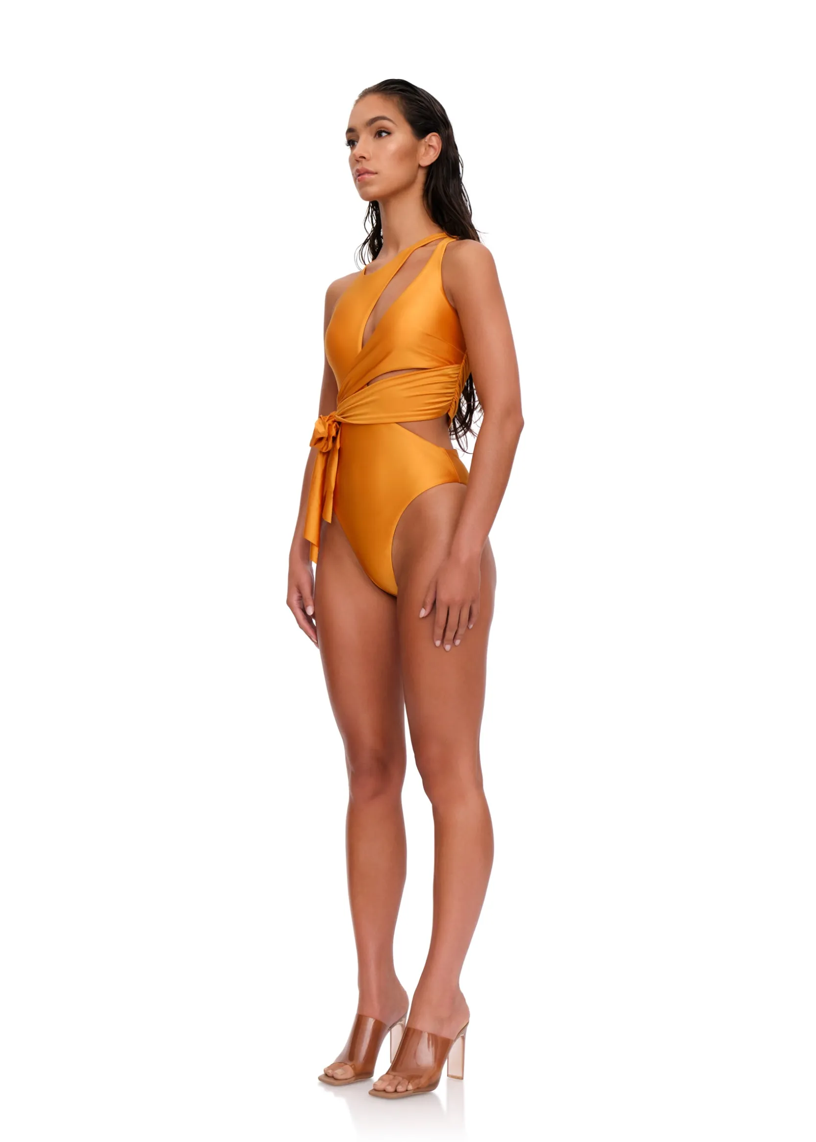 Lada One Piece Swimsuit-Sunset Gold<Andrea Iyamah Discount