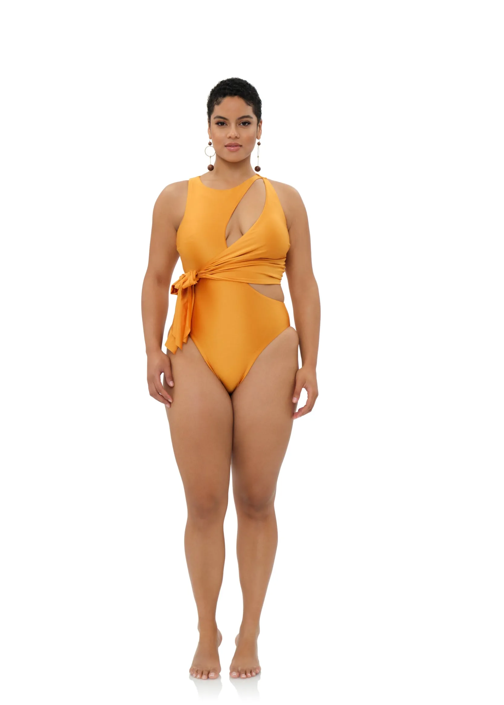 Lada One Piece Swimsuit-Sunset Gold<Andrea Iyamah Discount