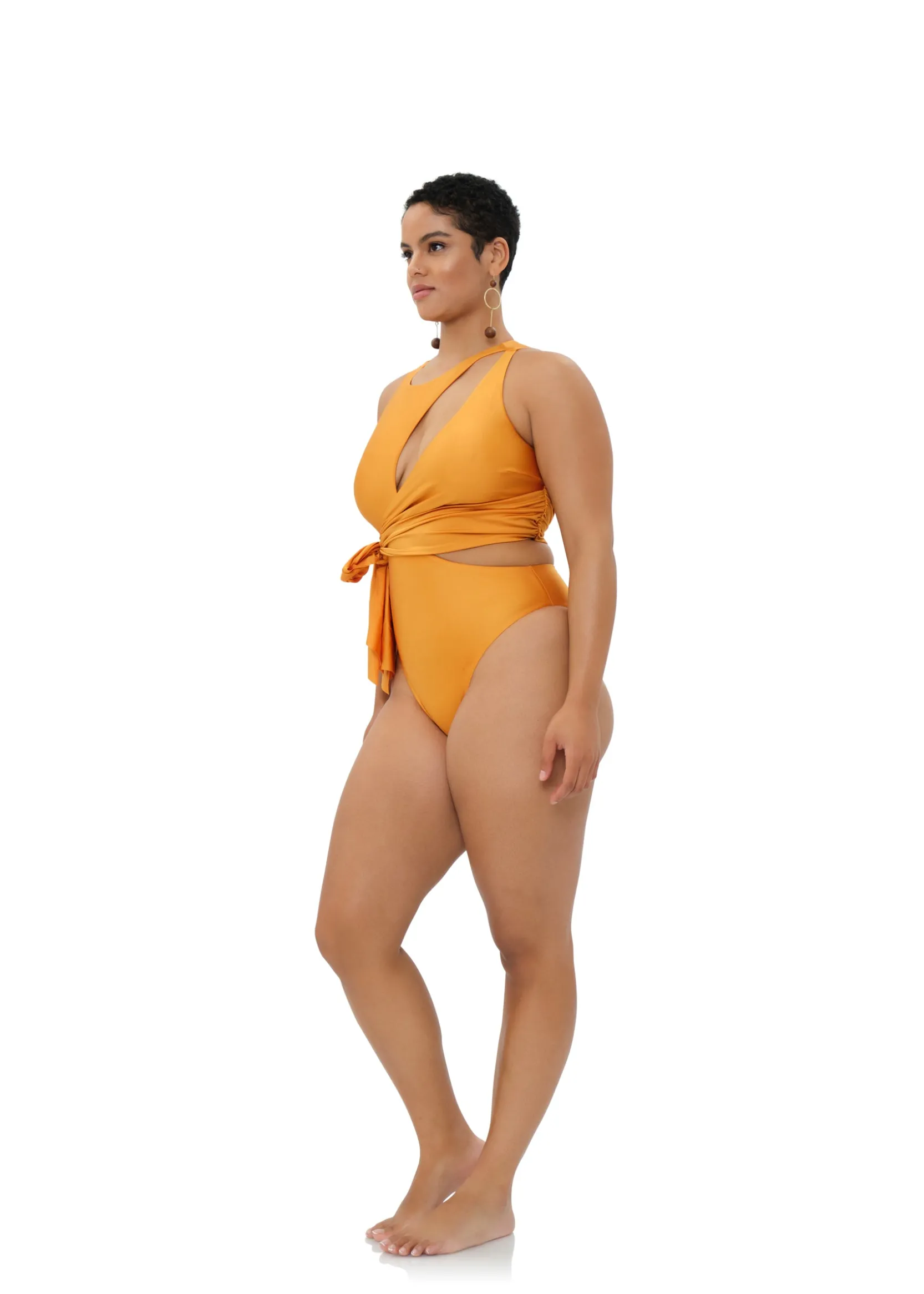 Lada One Piece Swimsuit-Sunset Gold<Andrea Iyamah Store