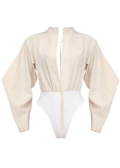 Lino Bodysuit-Limestone<Andrea Iyamah Sale