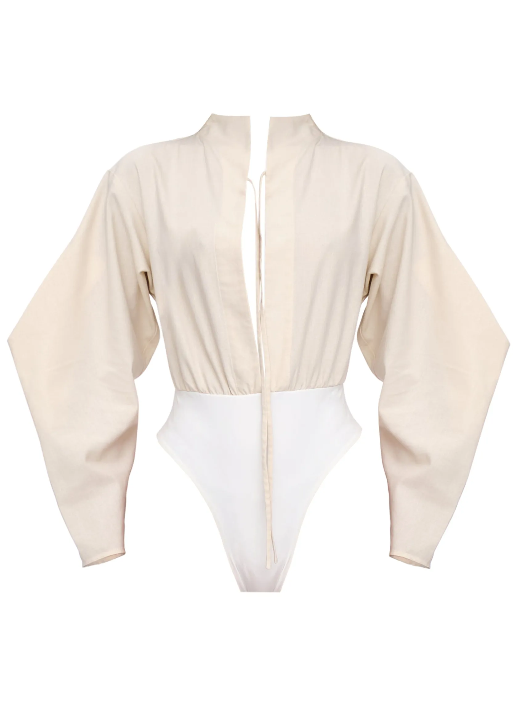Lino Bodysuit-Limestone<Andrea Iyamah Sale