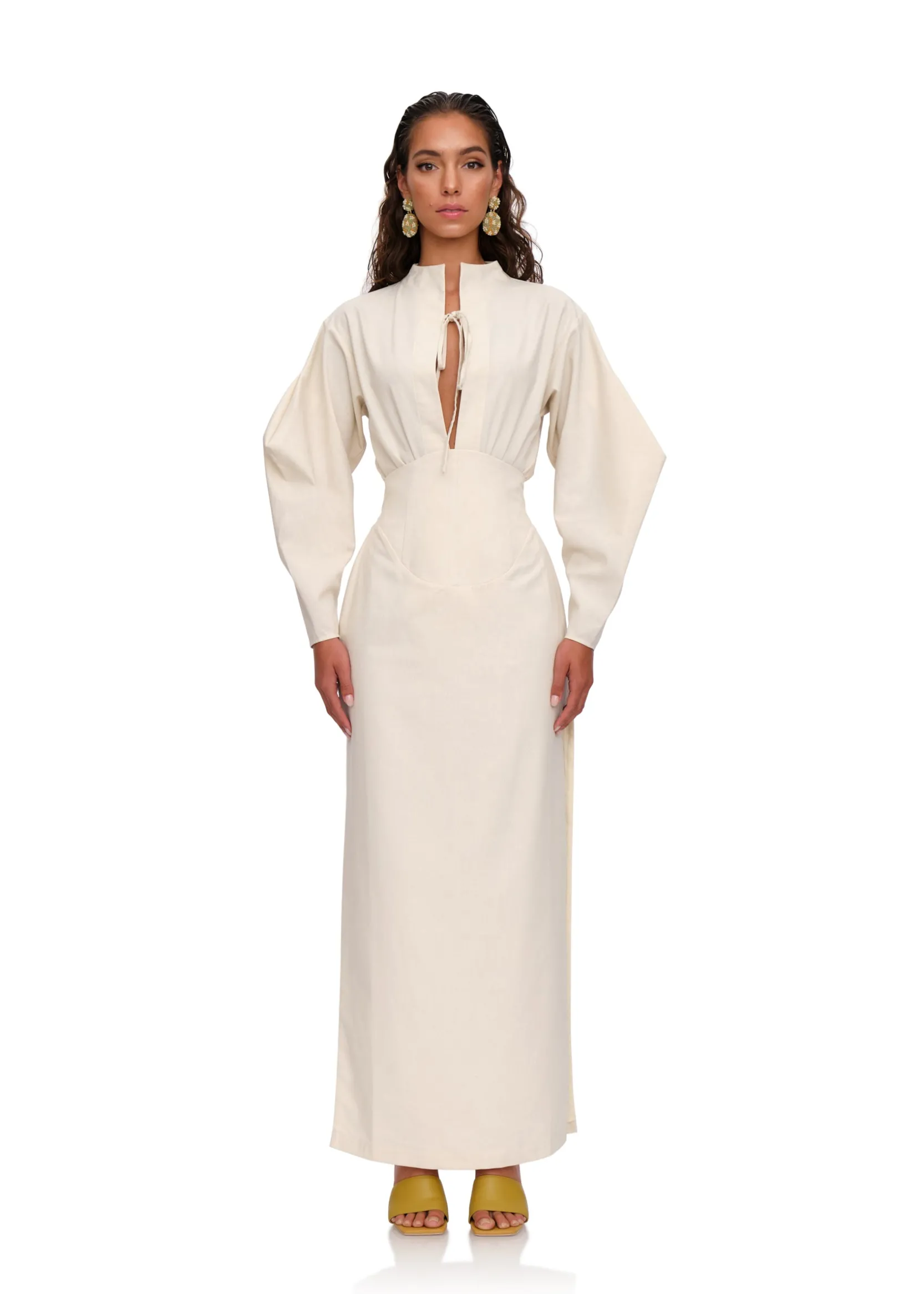 Lino Corset Skirt-Limestone<Andrea Iyamah Clearance