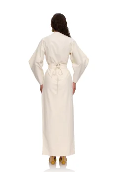 Lino Corset Skirt-Limestone<Andrea Iyamah Clearance