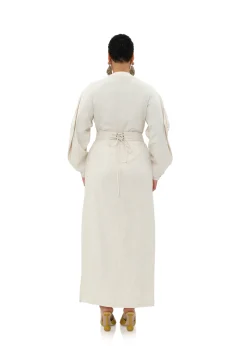 Lino Corset Skirt-Limestone<Andrea Iyamah Clearance