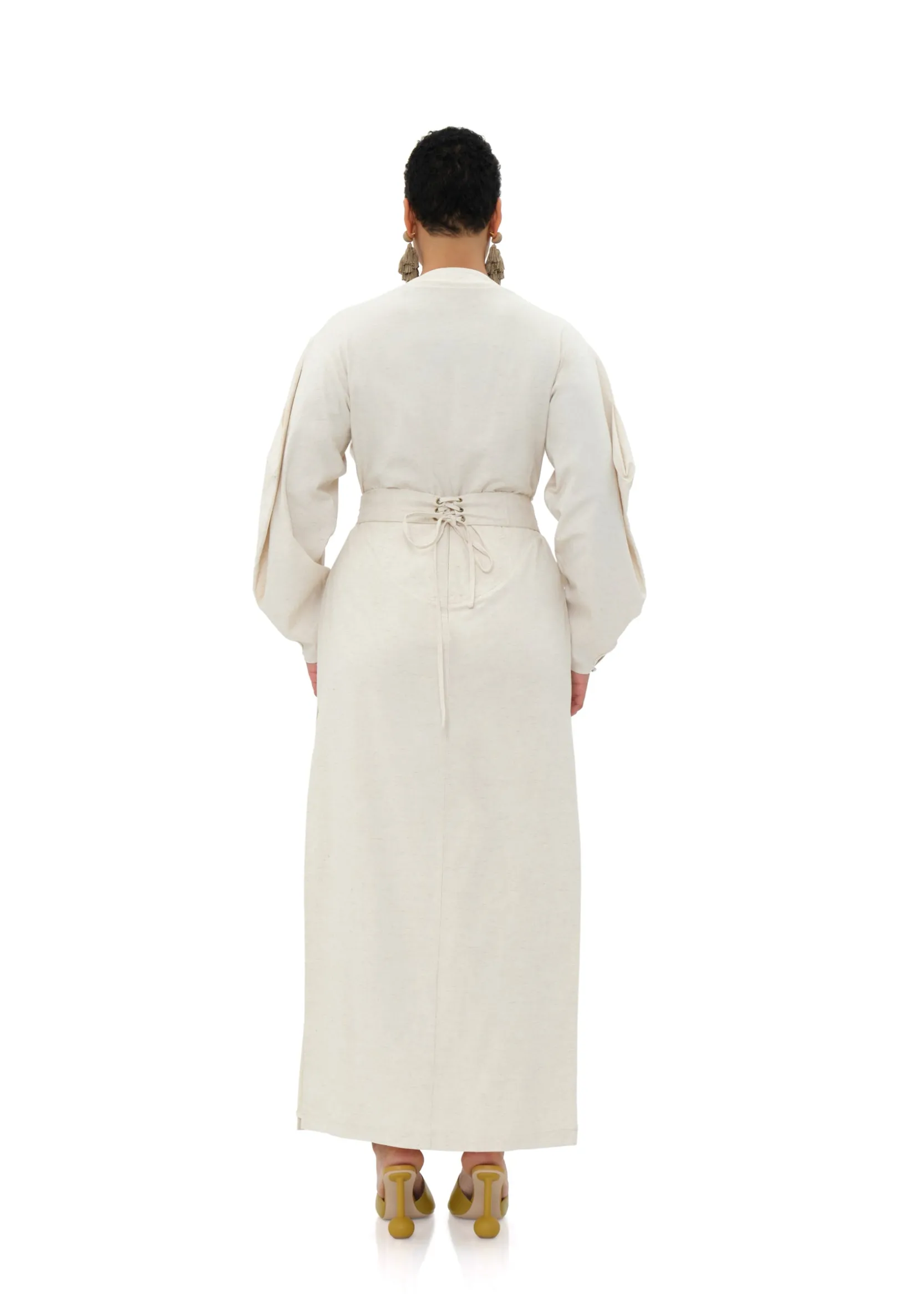 Lino Corset Skirt-Limestone<Andrea Iyamah Clearance