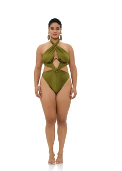 Nayo One Piece Swimsuit-Emerald<Andrea Iyamah New