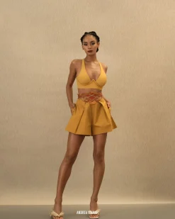 Olla Shorts-Mustard<Andrea Iyamah Online