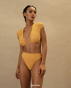 Pura High Rise Bikini-Mustard<Andrea Iyamah Fashion