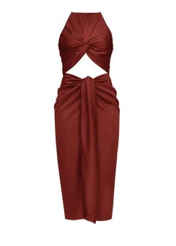 Reni Midi Dress-Chocolate<Andrea Iyamah Fashion