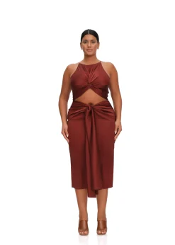 Reni Midi Dress-Chocolate<Andrea Iyamah Fashion