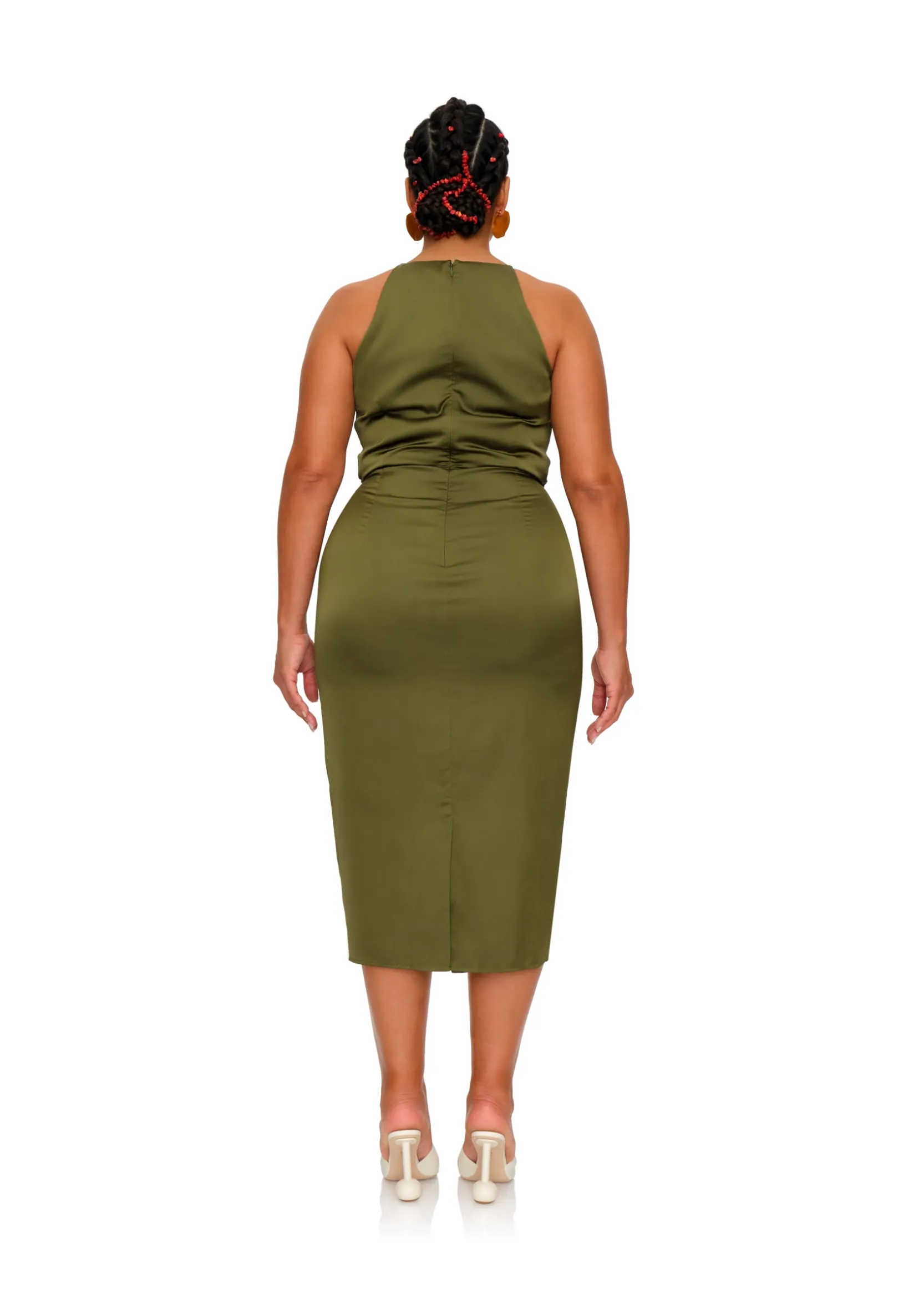 Reni Midi Dress-Olive<Andrea Iyamah Cheap