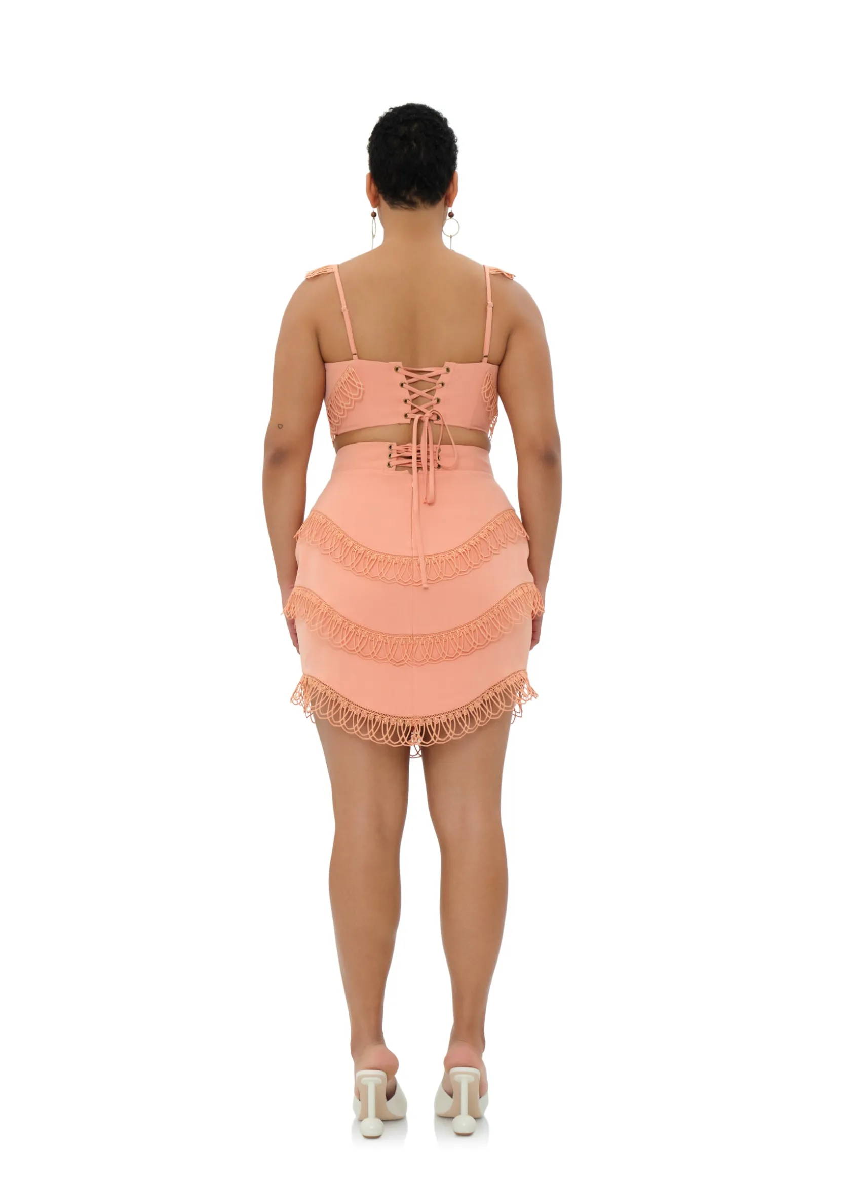 Rizo Corset Skirt-Powder Peach<Andrea Iyamah New