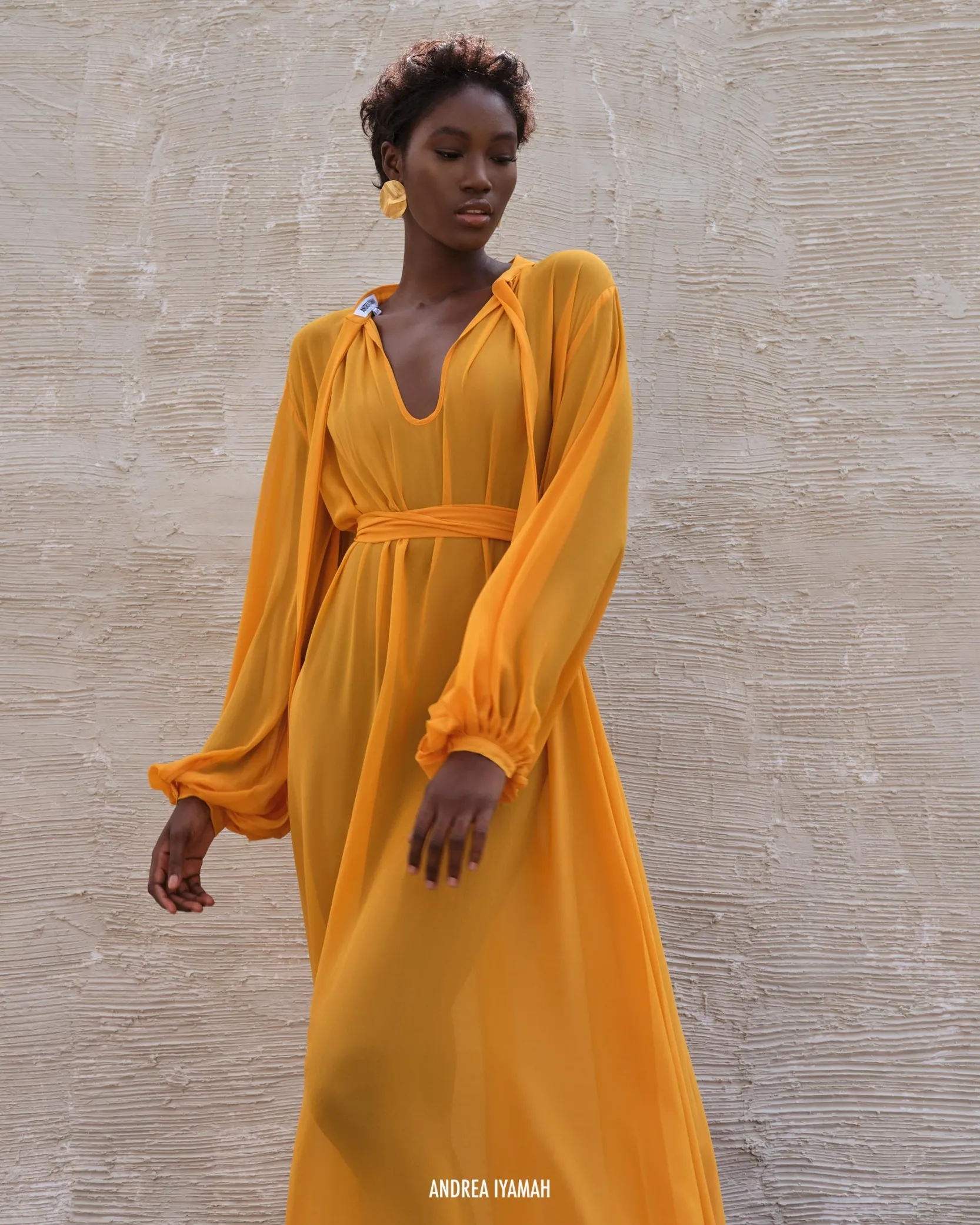 Sade Cover-Up Marigold Dress<Andrea Iyamah Sale
