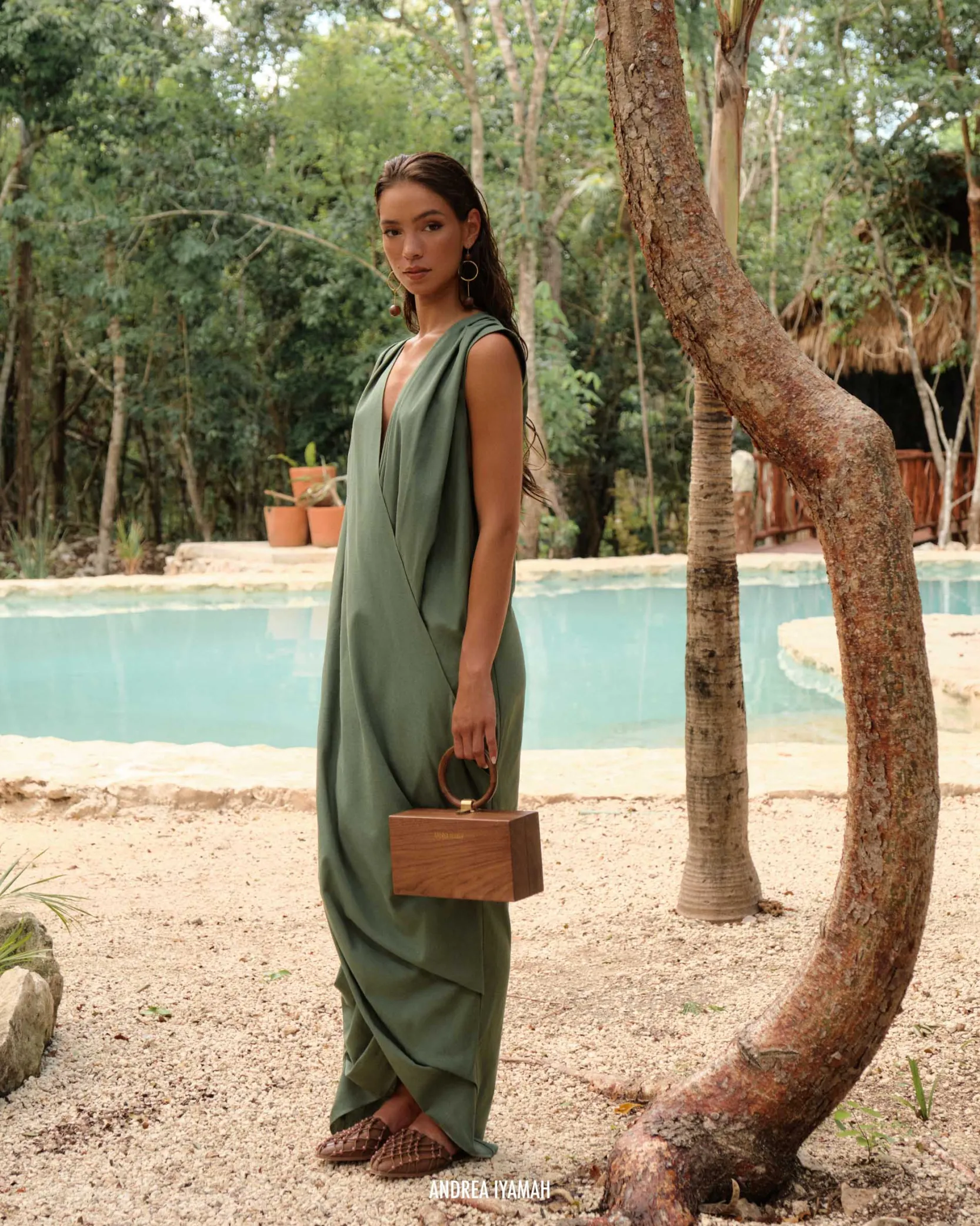 Sayo Kaftan Dress-Forest<Andrea Iyamah Best