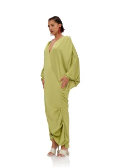 Tibara Kaftan Dress-Lime<Andrea Iyamah Sale