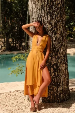 Zado Dress-Gold<Andrea Iyamah Shop